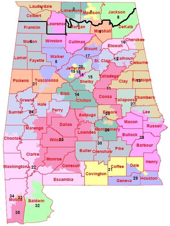 AL state senate districts