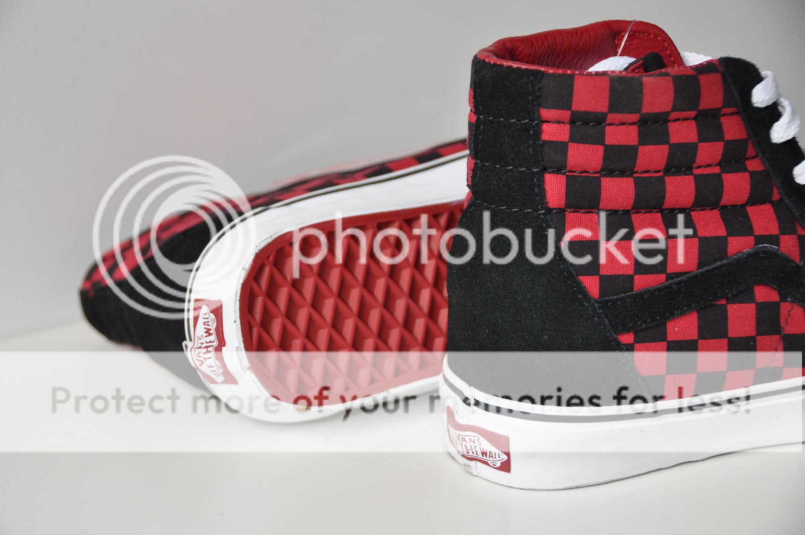 VANS SK8 HI Checker Checkerboard Black Chili rot Schuhe  